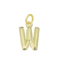 Pendentif lettre W en acier inoxydable plaqué or 18k poli pour femme élégante - Lettre W (Jaune Fluorescent)