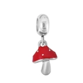 Pendentif champignon rouge en émail et acier inoxydable pour création de bijoux DIY - Forme de Champignon