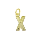 Pendentif lettre X initiale minimaliste en acier inoxydable plaqué or 18k pour femme - Lettre X (Jaune Citron)