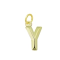 Pendentif lettre Y minimaliste plaqué or 18k avec facettes géométriques modernes - Lettre Y (Orange)