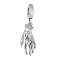 Pendentif paume argenté avec cristaux scintillants pour bracelets et bijoux à faire soi-même - Forme de Paume