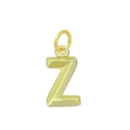 Pendentif lettre Z poli plaqué or 18k en acier inoxydable avec anneau de saut - Lettre Z (Jaune Gingembre)
