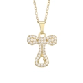 Macro shot of gold-plated letter T pendant with pavé cubic zirconia and heart cutout - Letter T Pendant Only (Without Chain)