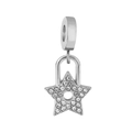 Pendentif étoile en argent avec cristaux brillants pour bracelet à breloques DIY - Étoile