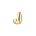 Poliertes goldener 3D-Bubble-Buchstabe J Anhänger mit minimalistischer Metalloberfläche - Buchstabe J