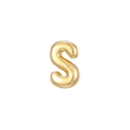 Poliertes goldenes Blasen-Buchstabe-S-Anhänger mit 3D-Ballon-Effekt-Metallfinish - S