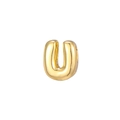 Minimalistischer goldener Buchstaben U Anhänger im polierten Ballon Stil Design - Buchstabe U