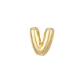 Minimalistischer 3D-Bubble-Buchstabe V Anhänger in Gold-Finish für DIY-Halsketten - Buchstabe V