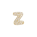 Ciondolo dorato con lettera Z e pietre di zircone scintillanti su sfondo bianco - Lettera Z