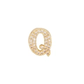 Exquisite gold letter Q jewelry charm with sparkling zircon micro-pave setting - Letter Q / Gold