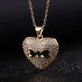 Squisita collana con ciondolo a cuore in oro 18K con zirconi e design a fiocco elegante - E (Ciondolo Singolo)