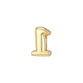 Minimalistischer 3D-Blasen-Ziffer-1-Anhänger in poliertem Gold mit Balloneffekt - Zahl 1