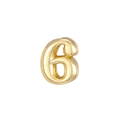 Polierter goldener Buchstabenanhänger Zahl 6 im minimalistischen Ballon-Stil Design - Zahl 6