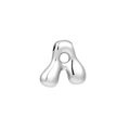 Polished silver liquid-style alphabet letter A pendant charm for DIY necklaces - Letter A / Silver