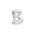 Silver puffy bubble letter B pendant charm for DIY necklaces and bracelets accessory - Letter B / Silver