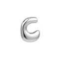 Polished silver letter C puffy bubble pendant for hip hop style necklaces - Letter C / Silver