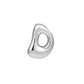 Polished silver alphabet D letter pendant in chubby organic style for necklace - Letter D / Silver