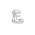 Polished silver 3D balloon style letter E pendant with shiny metallic finish - Letter E / Silver