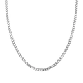 Polierte silberne Panzerkette mit flachen Gliedern für minimalistischen DIY-Schmuck - Titan Stahl / Panzerkette / Silber