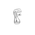 Polished silver chubby letter F pendant with a liquid metal 3D effect style - Letter F / Silver