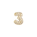 Ciondolo numero 3 dorato con cristalli micro-pavé per collane personalizzate - Numero 3