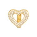 Detailansicht des herzförmigen Goldzubehörs mit Pavé-Zirkonia und Metallverschluss-Struktur - Goldbasis Pavé Weiß Strass Hohlherz (SY-005)