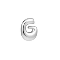 Polished silver puffy letter G initial pendant with minimalist rounded design - Letter G / Silver