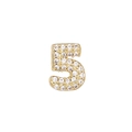 Pendente numero 5 dorato scintillante con pavé di cristalli brillanti - Numero 5