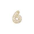 Pendente numero 6 con finitura dorata e micro-zirconi incastonati per collana elegante - Numero 6