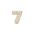 Pendente dorato numero 7 con micro-pavé di pietre di zircone bianco lucido - Numero 7