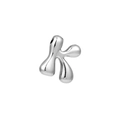 Polished silver puffy letter K pendant necklace for women in minimalist style - Letter K / Silver