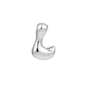 Polished silver alphabet pendant featuring a minimalist rounded 3D puffy design - Letter L / Silver