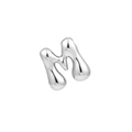 Polished silver liquid lava style capital letter M pendant necklace for women - Letter M / Silver