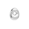 Silver chubby letter pendant necklace in shiny polished stainless steel finish - Letter O / Silver