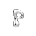 Polished silver 3D puffed letter P pendant with a sleek metallic finish for necklaces - Letter P / Silver