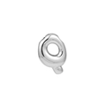 Polished silver balloon letter Q pendant necklace in puffy 3D alphabet style - Letter Q / Silver