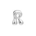 Polished silver-tone 3D puffy balloon letter R pendant necklace charm for women - Letter R / Silver