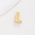 Détail d'une breloque lettre L dorée 3D avec finition brillante pour bracelet DIY - Lettre 3D L (AL941193201390)