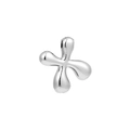Polished silver chubby 26 letters pendant necklace with a fluid 3D metallic texture - Letter X / Silver