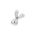 Minimalist silver irregular liquid metal pendant with a high-polished organic finish - Letter Y / Silver