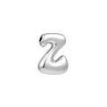 Polished silver puffy balloon letter Z alphabet pendant for hip hop style necklaces - Letter Z / Silver