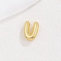 Polierter goldener Buchstabe U Anhänger mit Spiegelglanz für DIY Armbänder und Ketten - V-Stil (5772646001916) / Nur Anhänger / Gold