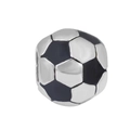 Detail macro of a football charm bead made of silver and black enamel for bracelets - Enamel Football (32)