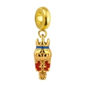 18k gold plated cartoon king charm with red enamel details for DIY bracelets - Crown Red Suit King Style (4)