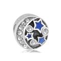 Star and moon charm with blue enamel and zircon stones for DIY charm bracelets - Moon and Star Pattern Style (2)