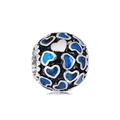Detalle de cuentas de esmalte de corazón azul y acabado de metal oxidado para joyas DIY - Corazón Azul (NO.1)