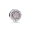 Elegant 316L stainless steel charm bead with lavender stone and sparkling crystals - Lavender Bear Gemstone Style (17)