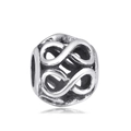 Detailed view of silver infinity symbol hollow bead for titanium steel charm bracelets - Infinity Symbol Ball (4)