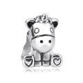 Polished stainless steel unicorn charm with heart details for DIY bracelet jewelry - Cartoon Unicorn (2)