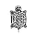 Polished turtle charm with sparkling crystal zircon inlay for DIY bracelet necklaces - Rhinestone Turtle (34)